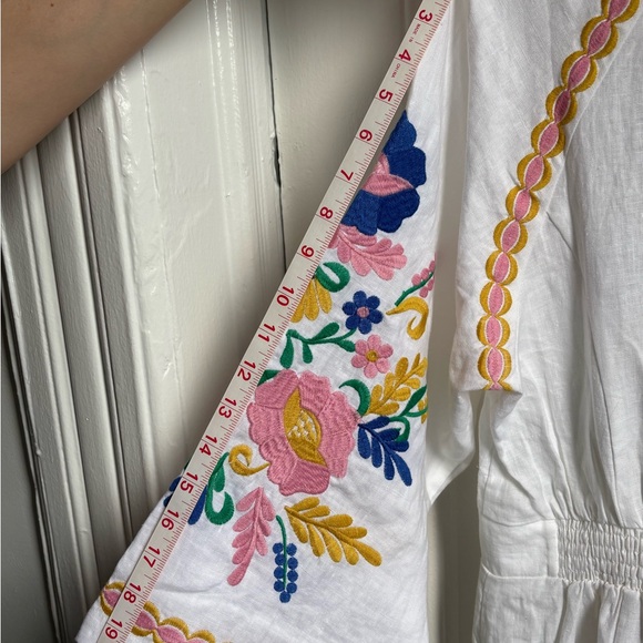 Boden Una embroidered White Maxi Dress 100% Linen - Picture 16 of 16